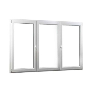 206X118 cm-es 3 szárnyú műanyag ablak – Bukó–Nyíló + Középen Felnyíló sorolva SCHÜCO CT70 schüco