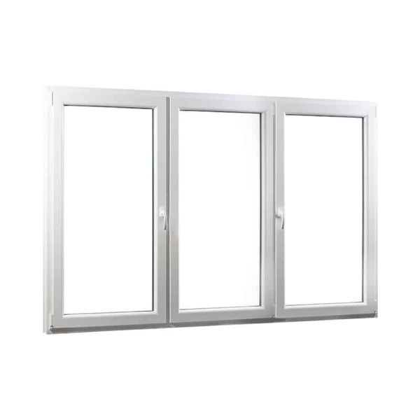 206×148 cm-es 3 szárnyú műanyag ablak – Középen Felnyíló + Bukó–Nyíló sorolva SCHÜCO CT70 schüco
