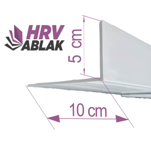 Derékszögű műanyag takaró profil 50×100 mm fehér színben