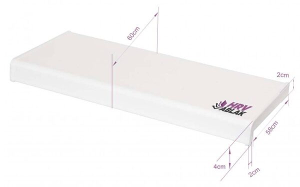 60 cm-es fehér műanyag párkány FS558