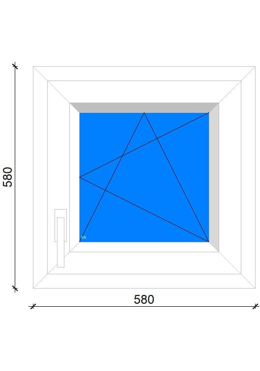 Bukó-nyíló műanyag ablak 60×60 cm jobbos jobbos ablak