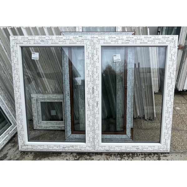 Két szárnyú tokosztott Bukó-nyíló műanyag ablak 190×140 cm SCHÜCO CT70 schüco