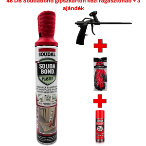 48 db SOUDAL Gipszkarton ragasztóhab 750ml kézi + 3 ajándék - Image 1